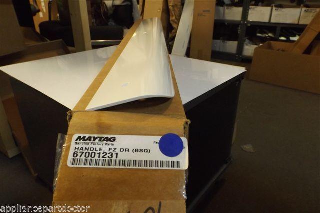 Maytag Amana refrigerator 67001231 Handle, Fz Door (bsq) white NEW IN BOX Maytag Amana refrigerator 67001231 Handle, Fz Door (bsq) white NEW IN BOX